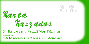 marta naszados business card